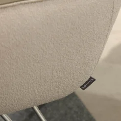 Koinor Stuhlsets|4er Set Stuhl S 1217 Stoff Grace 23 Grau Leder B Bonito Marmo Braun Gestell Nickel Satiniert