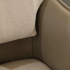 Koinor Stuhlsets|4er Set Stuhl S 1217 Stoff Grace 23 Grau Leder B Bonito Marmo Braun Gestell Nickel Satiniert