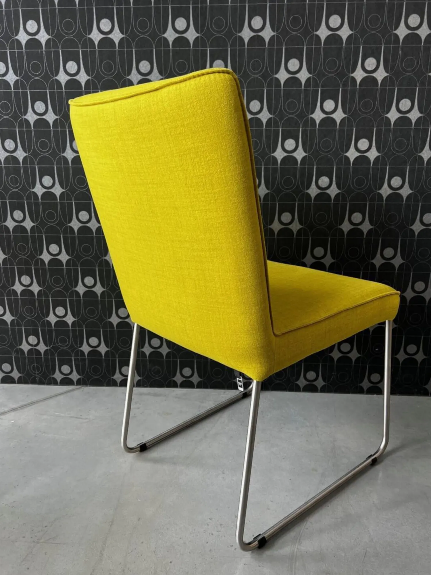 Hülsta Stuhlsets|2er Set Stuhl S21 Now Stoff Lemon Gelb Gestell Metall Verchromt