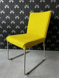 Hülsta Stuhlsets|2er Set Stuhl S21 Now Stoff Lemon Gelb Gestell Metall Verchromt