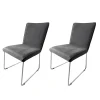 Hülsta Stuhlsets|2er Set Stuhl S21 Now Stoff S281 Anthrazit Gestell Metall Verchromt