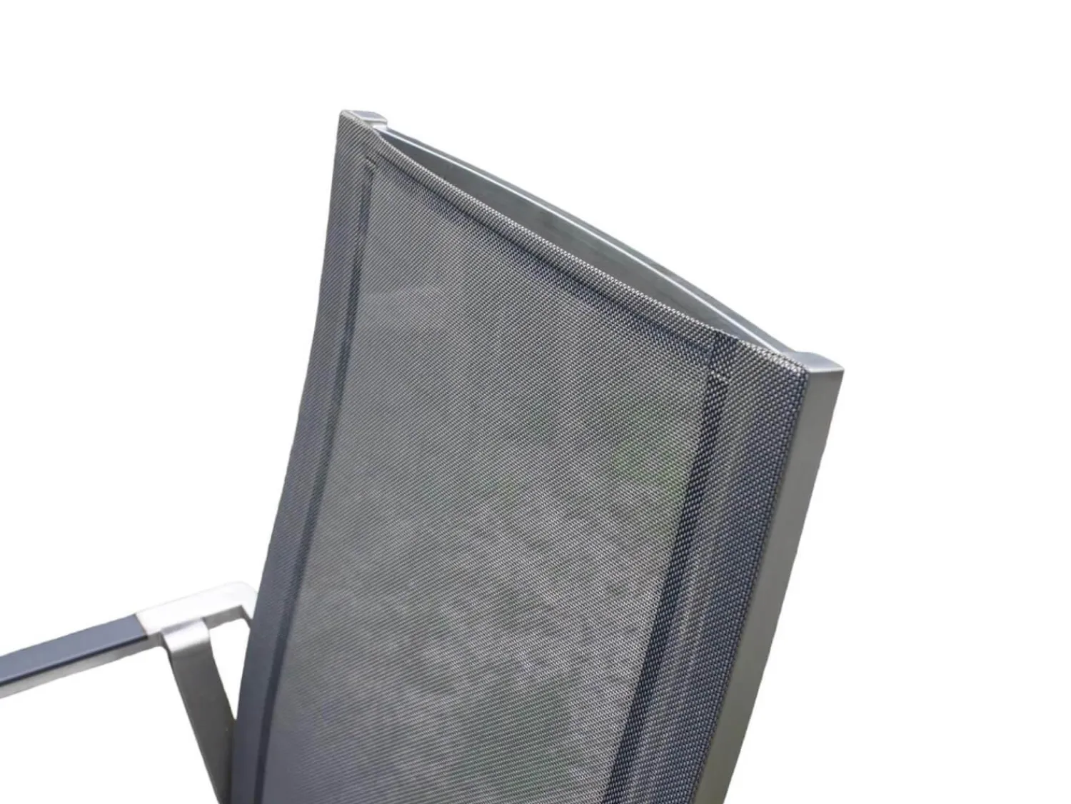 Niehoff Stuhlsets|4er Set Stuhl Scalea Hochlehner Outdoor Textillene Silbergrau Armlehnen Aluminium Schwarz Gestell Edelstahl Gebürstet