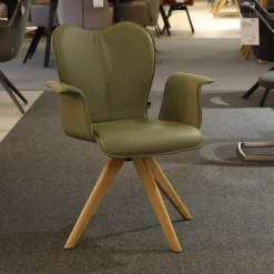 MCA Furniture Stuhlsets|6er Set Stuhl Setubal Vintagelook Dunkelgrau Und Olive Grün Gestell Oval Schwarz Matt Lackiert