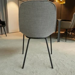 Walter Knoll Stuhlsets|2er Set Stuhl Sheru Stoff Gaia 7891 Platin Grau 4 Bein Untergestell Matt Pulverbeschichtet Schwarz