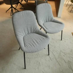 Walter Knoll Stuhlsets|2er Set Stuhl Sheru Stoff Gaia 7891 Platin Grau 4 Bein Untergestell Matt Pulverbeschichtet Schwarz