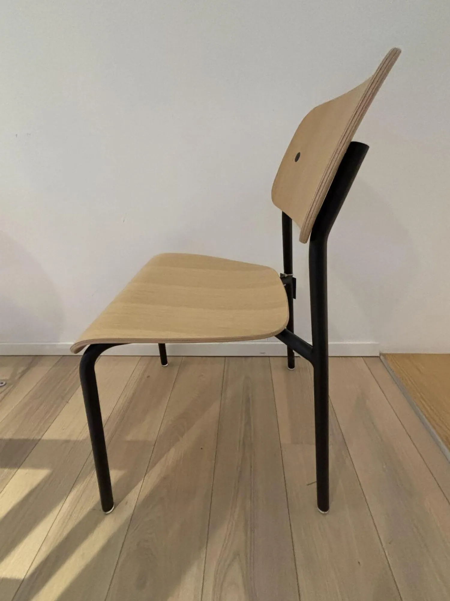 Fermob Stuhlsets|2er Set Stuhl Studie Eichenholz Furniert Gestell Aluminiumrohr Schwarz