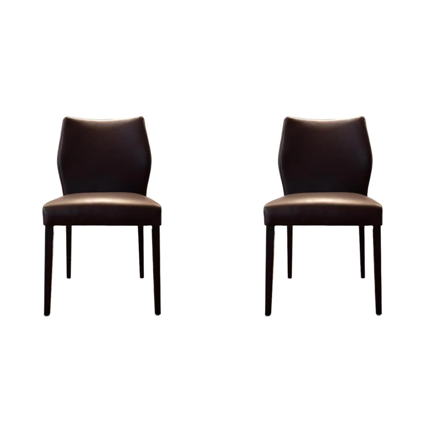 Wittmann Stuhlsets|2er Set Stuhl Toga Leder Genuin Mokka Braun Füße Buche Wenge Gebeizt