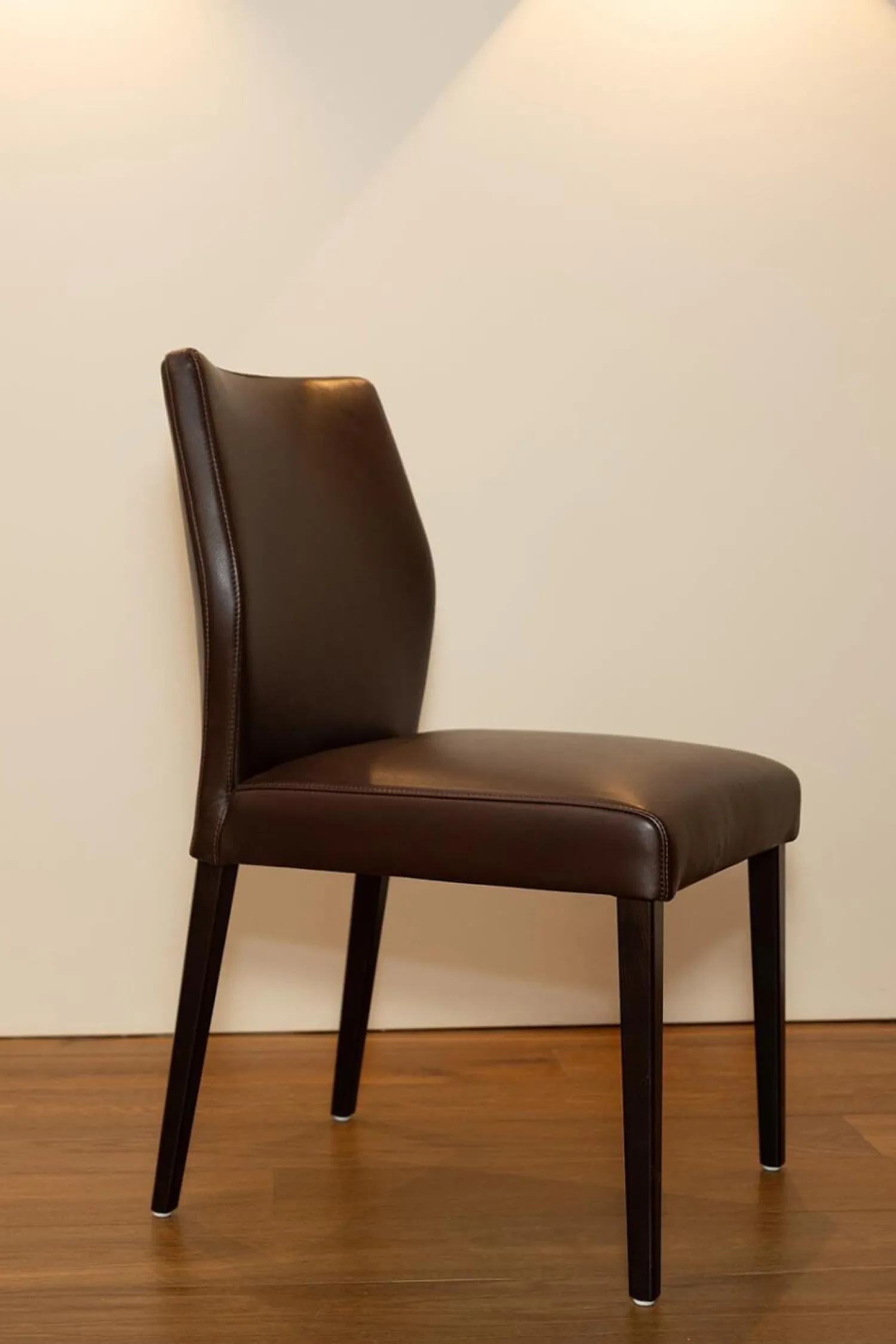 Wittmann Stuhlsets|2er Set Stuhl Toga Leder Genuin Mokka Braun Füße Buche Wenge Gebeizt