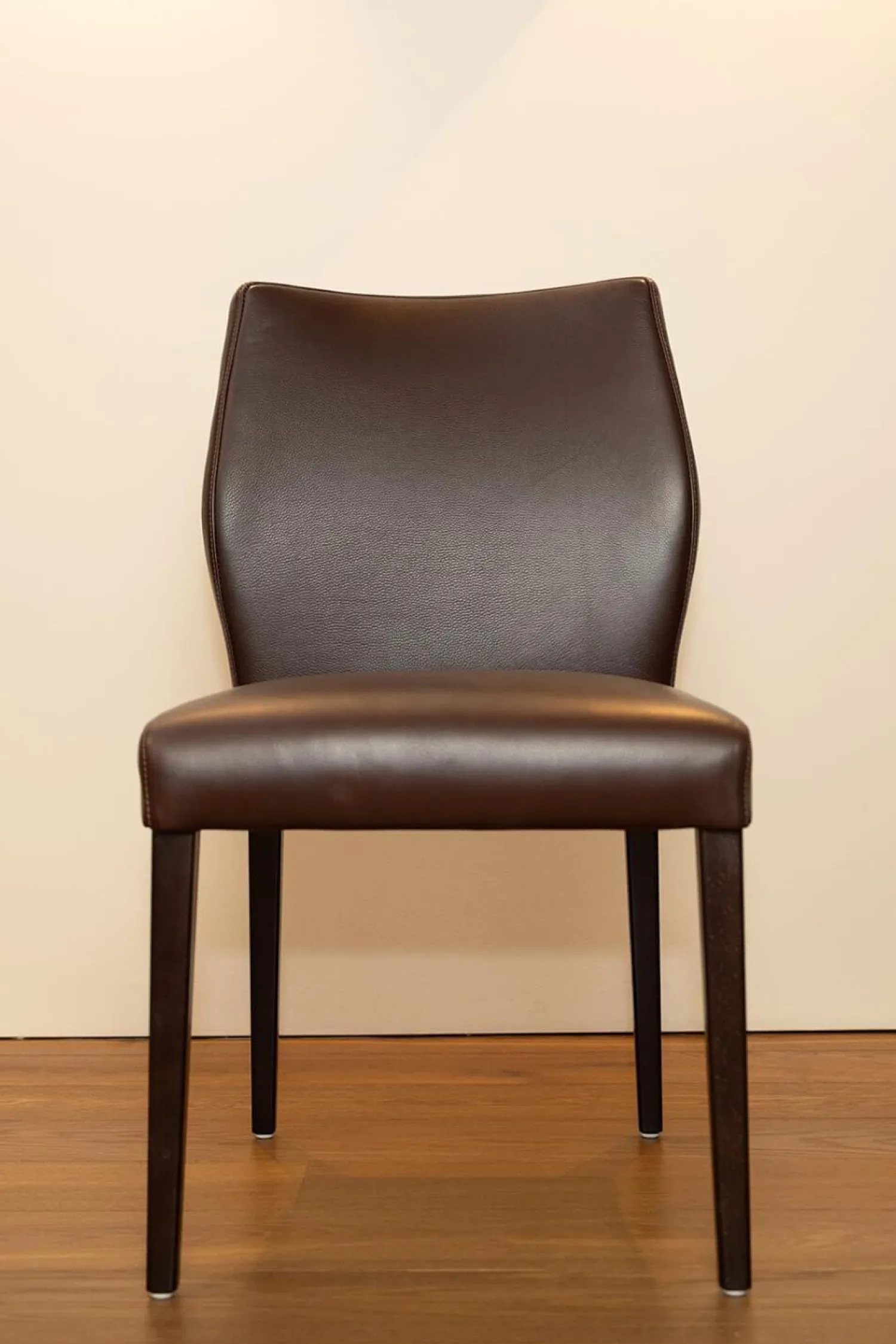 Wittmann Stuhlsets|2er Set Stuhl Toga Leder Genuin Mokka Braun Füße Buche Wenge Gebeizt