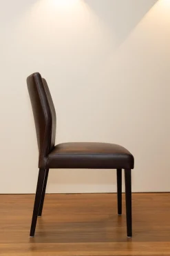 Wittmann Stuhlsets|2er Set Stuhl Toga Leder Genuin Mokka Braun Füße Buche Wenge Gebeizt