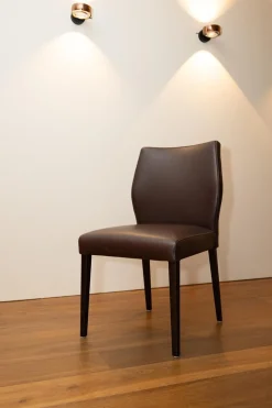 Wittmann Stuhlsets|2er Set Stuhl Toga Leder Genuin Mokka Braun Füße Buche Wenge Gebeizt