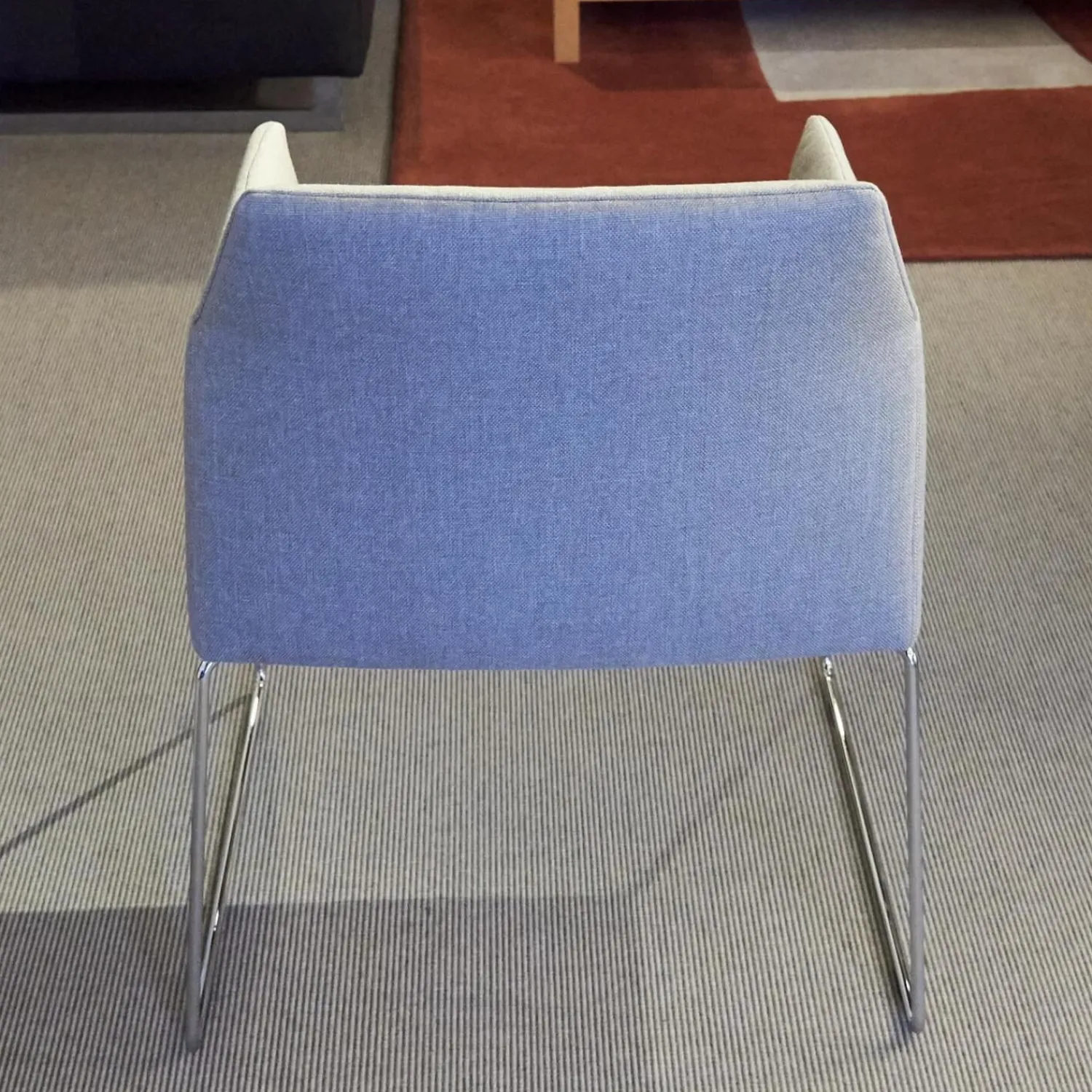 Violetta Stuhlsets|4er Set Stuhl Trient Stoff 10 113 London Dess Milchkaffe Grau Weiß Gestell Chrom Glanz