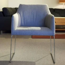 Violetta Stuhlsets|4er Set Stuhl Trient Stoff 10 113 London Dess Milchkaffe Grau Weiß Gestell Chrom Glanz