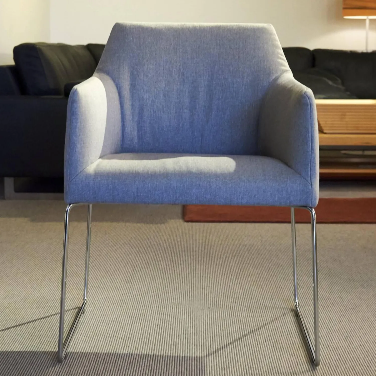 Violetta Stuhlsets|4er Set Stuhl Trient Stoff 10 113 London Dess Milchkaffe Grau Weiß Gestell Chrom Glanz