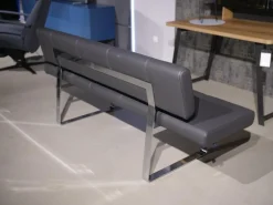 Bacher Stuhlsets|3er Set Stuhl Und Essbank Mirado Leder 1024 Anthrazit Gestell Flachstahl Verchromt