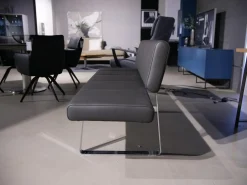 Bacher Stuhlsets|3er Set Stuhl Und Essbank Mirado Leder 1024 Anthrazit Gestell Flachstahl Verchromt