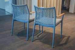 Solpuri Gartenstühle|2er Set Stuhl Vera Outdoor Stoff Bombay Hellgrau Gestell Aluminium Anthrazit