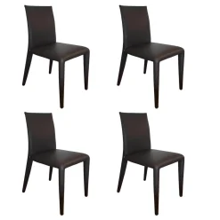 B&B Italia Stuhlsets|4-er Set Stuhl Vol au Vent Leder Gamma Grau