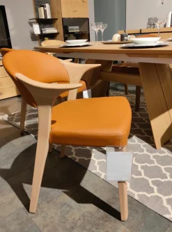 Voglauer Stuhlsets|6er Set Stuhl V-Rock Stoff Curl Steel Grau Und Leder LV Cognac Orange Braun Gestell Alteiche Rustiko