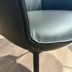 Rolf Benz Stuhlsets|4er Set Stuhlsessel 655 Leder 40 300 Dunkelbraun Gestell Stahl Verkehrsschwarz Mit Kunststoffgleitern