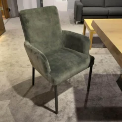 Musterring Stuhlsets|5er Set Stuhlwerk 2 Bezug Stoff Uni Adore Hunter Grau 4 Fuß Gestell Umbragrau