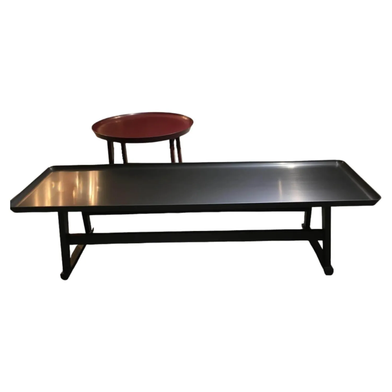 B&B Italia Beistelltische|2er Set Tisch Recipio Shelllack In Rot Und Schwarz