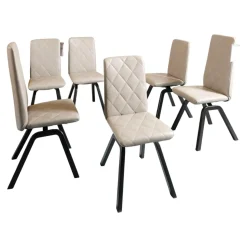 Stressless Stuhlsets|6-er Stuhlgruppe Mango Leder Paloma Silver Grey Gestell Schwarz 36 Buche Gebeizt Und Lackiert Mit Balance Adapt