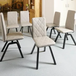 Stressless Stuhlsets|6-er Stuhlgruppe Mango Leder Paloma Silver Grey Gestell Schwarz 36 Buche Gebeizt Und Lackiert Mit Balance Adapt