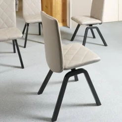 Stressless Stuhlsets|6-er Stuhlgruppe Mango Leder Paloma Silver Grey Gestell Schwarz 36 Buche Gebeizt Und Lackiert Mit Balance Adapt