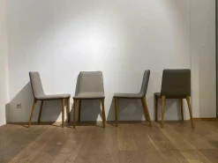 Tonon Stuhlsets|4-er Stuhlgruppe Pit x16 Grau Füße Holz Lackiert