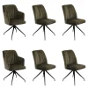 Mobitec Stuhlsets|6er-Ser Set Stuhl 5110 Stoff Genova Forest Grau Gestell Metall Schwarz