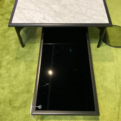 Rolf Benz Couchtische|2er-Set 901 Couchtisch Tischplatte Naturstein Carrara Gestell Buche Schwarz