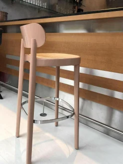 Thonet Barhocker & Barstühle|3er-Set 118 H Barstuhl Buche Hochglanz Lackiert Altrosa