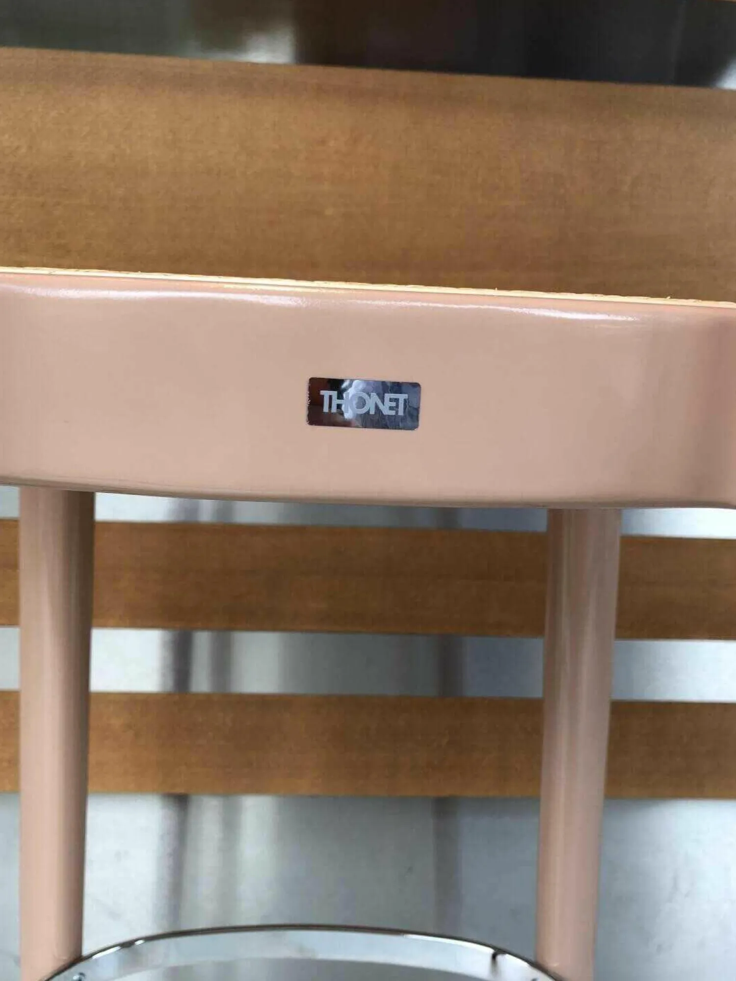 Thonet Barhocker & Barstühle|3er-Set 118 H Barstuhl Buche Hochglanz Lackiert Altrosa