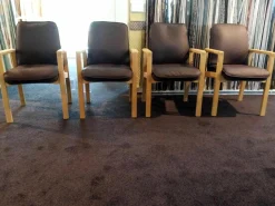 Dyrlund Stuhlsets|4er-Set Armlehnstühle Leder 508 Dark Brown Gestell Lackiert