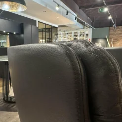 KFF Stuhlsets|4er-Set Armlehnstuhl Arva Leder Sauvage Schwarz 4 Fuß Stern Gestell Struktur Schwarz Drehbar