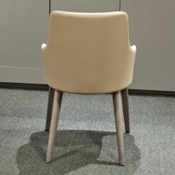 San Giacomo Stuhlsets|2er-Set Armlehnstuhl Eva Bezug Kunstleder A Talpa Beige Gestell Eiche Grigio Grau