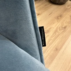 Mobliberica Stuhlsets|4er-Set Armlehnstuhl Kedua 4061 Bezug Stoff Bel-321 A Blau Metallfuß Dreieckig Petrol Dunkelblau