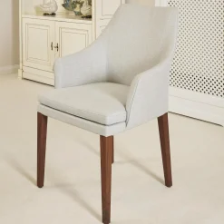 Bielefelder Werkstätten Stuhlsets|4er-Set Armlehnstuhl Saloni Bezug 1602-15 Gestell Nussbaum Geölt