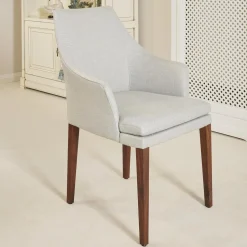 Bielefelder Werkstätten Stuhlsets|4er-Set Armlehnstuhl Saloni Bezug 1602-15 Gestell Nussbaum Geölt