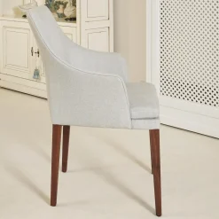 Bielefelder Werkstätten Stuhlsets|4er-Set Armlehnstuhl Saloni Bezug 1602-15 Gestell Nussbaum Geölt