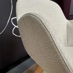 Walter Knoll Stuhlsets|2er-Set Armlehnstuhl Sheru Drehbar Bezug Stoff Canto Pearl Beige Füße Eiche Geräuchert Geölt