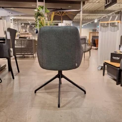 Stern Gartenstühle|4er-Set Armlehnstuhl Turn Outdoorstoff Seidenschwarz Gestell Aluminium Schwarz Matt