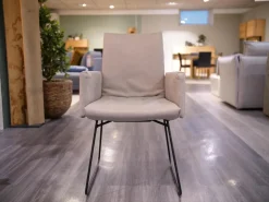 W. Schillig Stuhlsets|2er-Set Armlehnstuhl WK 790 Bezug Leder LK60 Steel Grau Schlittengestell Schwarz