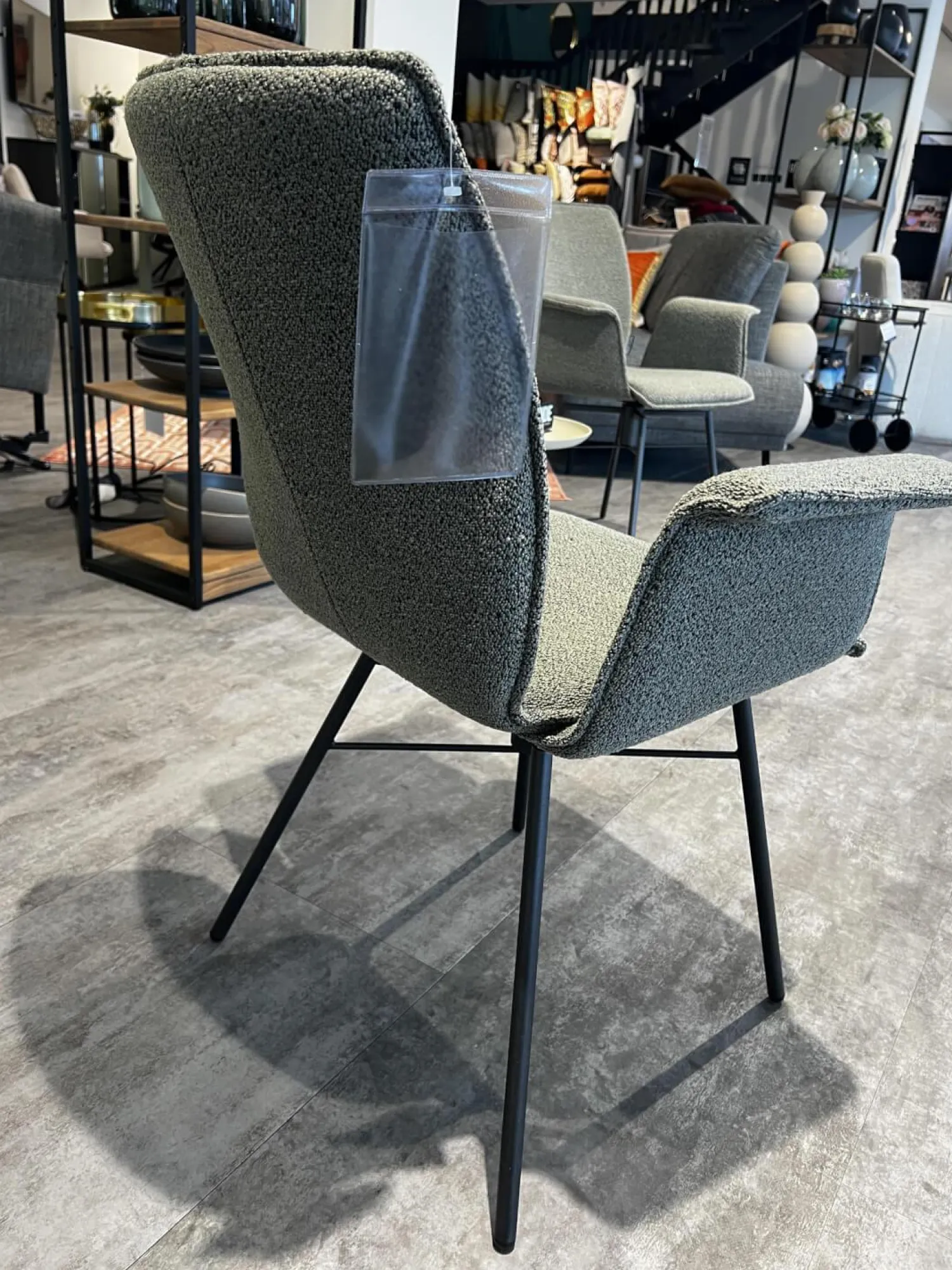 Raum.Freunde Stuhlsets|2er-Set Armlehnstuhl Yanis Stoff Alpine ALP203 Thyme Grau Gestell Anthrazit Schwarz