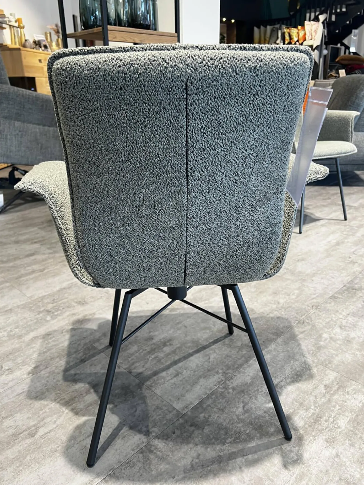 Raum.Freunde Stuhlsets|2er-Set Armlehnstuhl Yanis Stoff Alpine ALP203 Thyme Grau Gestell Anthrazit Schwarz