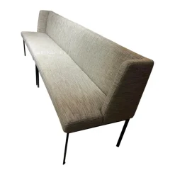 Christine Kröncke Bänke|2er-Set Bank Juna Stoff Sama CK2763 Mud 094 Grau Gestell Metall Schwarz Pulverbeschichtet