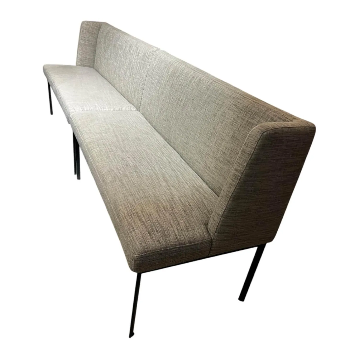 Christine Kröncke Bänke|2er-Set Bank Juna Stoff Sama CK2763 Mud 094 Grau Gestell Metall Schwarz Pulverbeschichtet