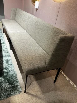 Christine Kröncke Bänke|2er-Set Bank Juna Stoff Sama CK2763 Mud 094 Grau Gestell Metall Schwarz Pulverbeschichtet