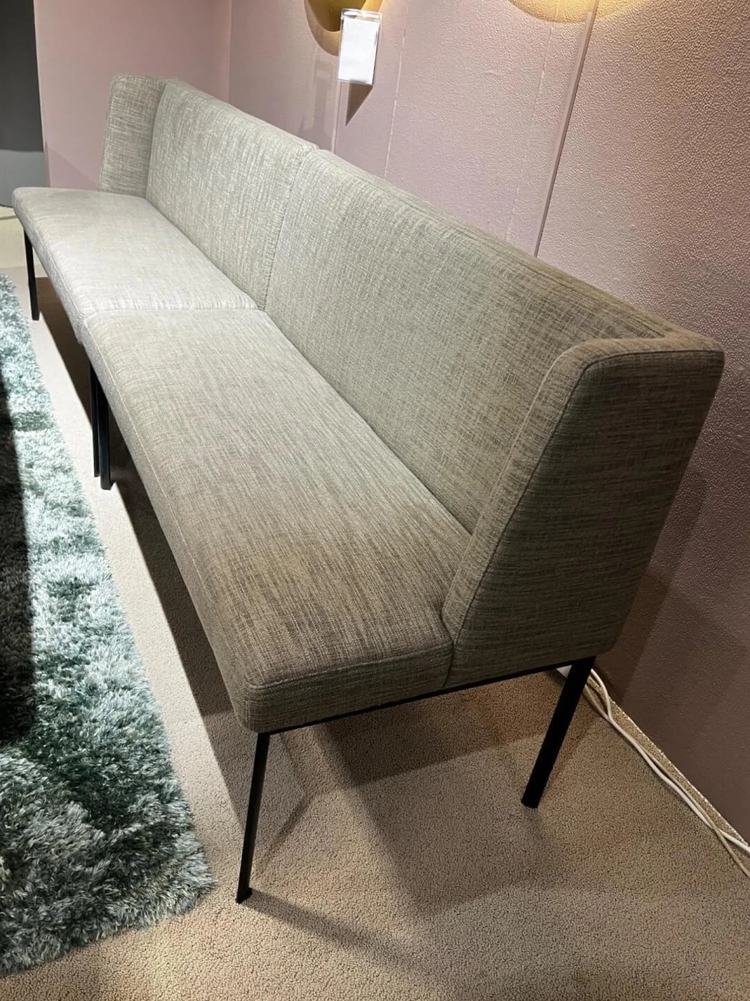 Christine Kröncke Bänke|2er-Set Bank Juna Stoff Sama CK2763 Mud 094 Grau Gestell Metall Schwarz Pulverbeschichtet